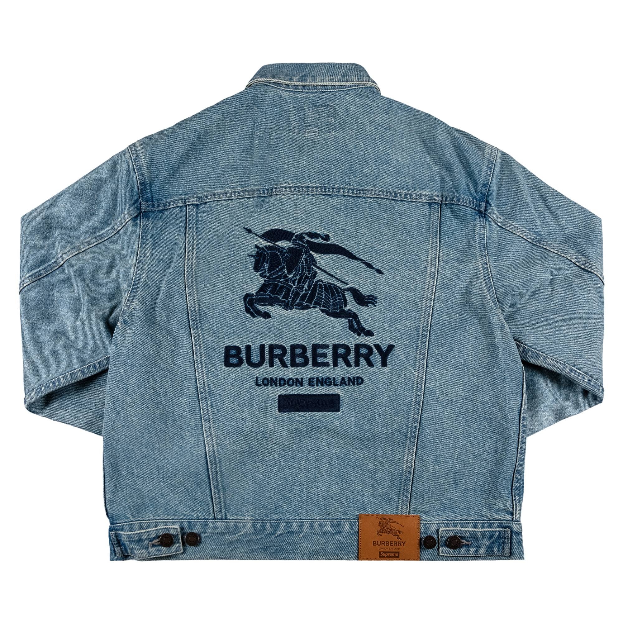 Supreme x Burberry Denim Trucker Jacket 'Washed Blue' - 2