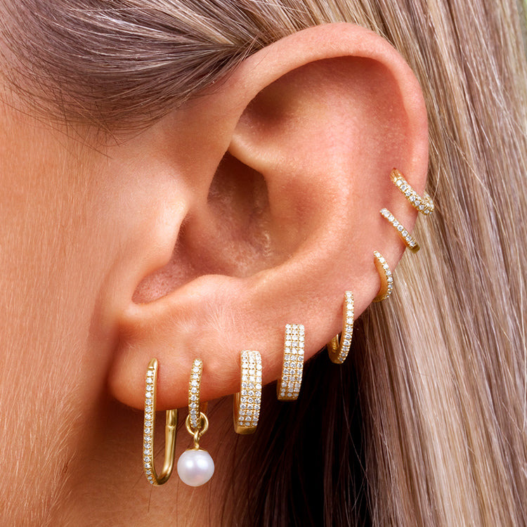 Diamonds On Diamonds Huggie Earrings - 4