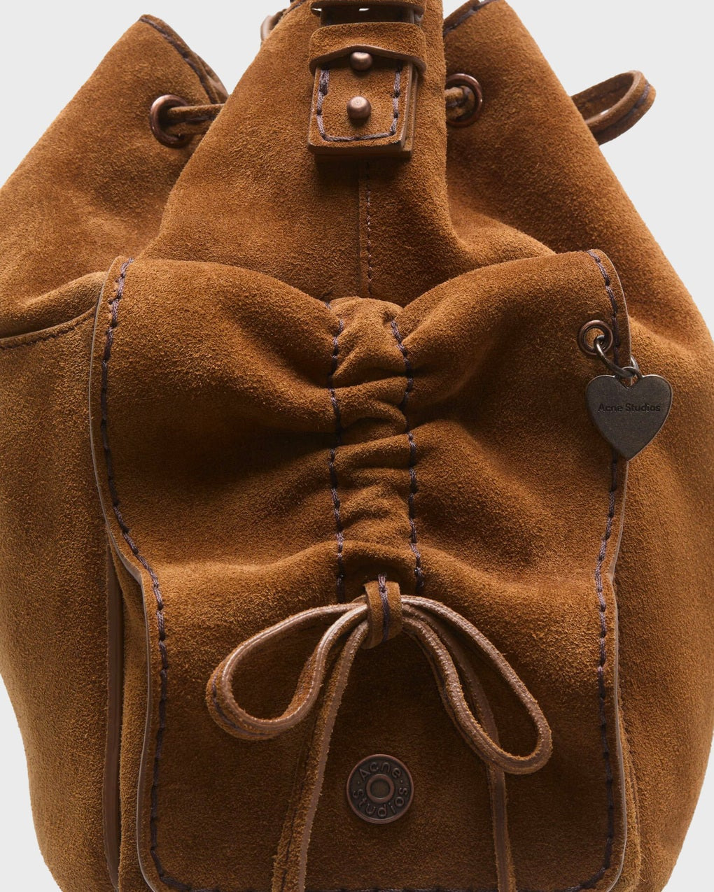 Bag Multipocket Bucket Suede Cognac ONESIZE - 3