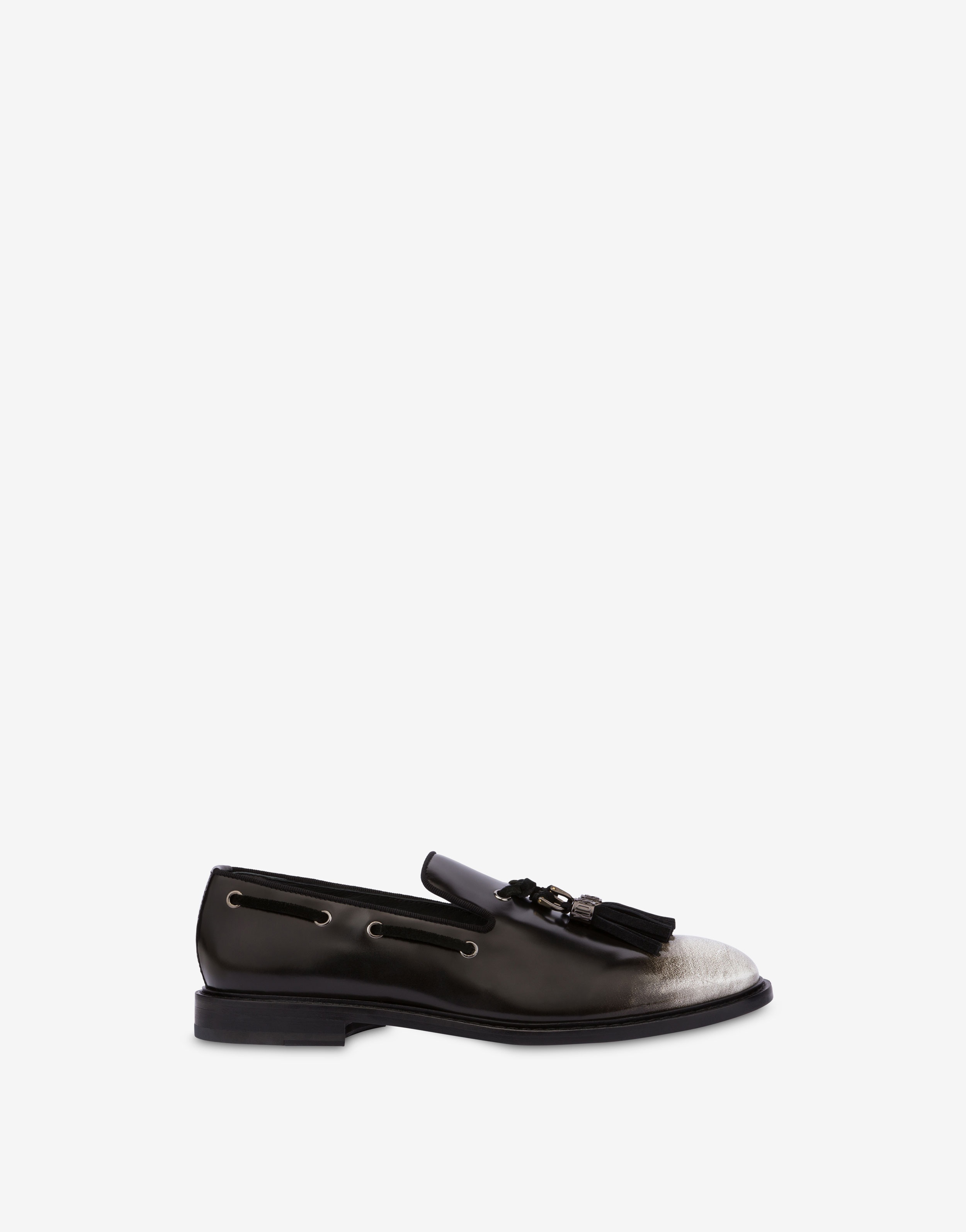 METAL TASSELS GRADIENT-EFFECT CALFSKIN LOAFERS - 2