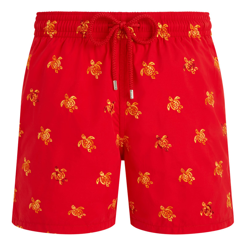 Men Swim Trunks Embroidered Micro Ronde des Tortues Diagonale - Limited Edition - 1