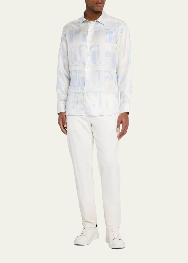Brioni Men's Palace-Print Silk Dress Shirt outlook