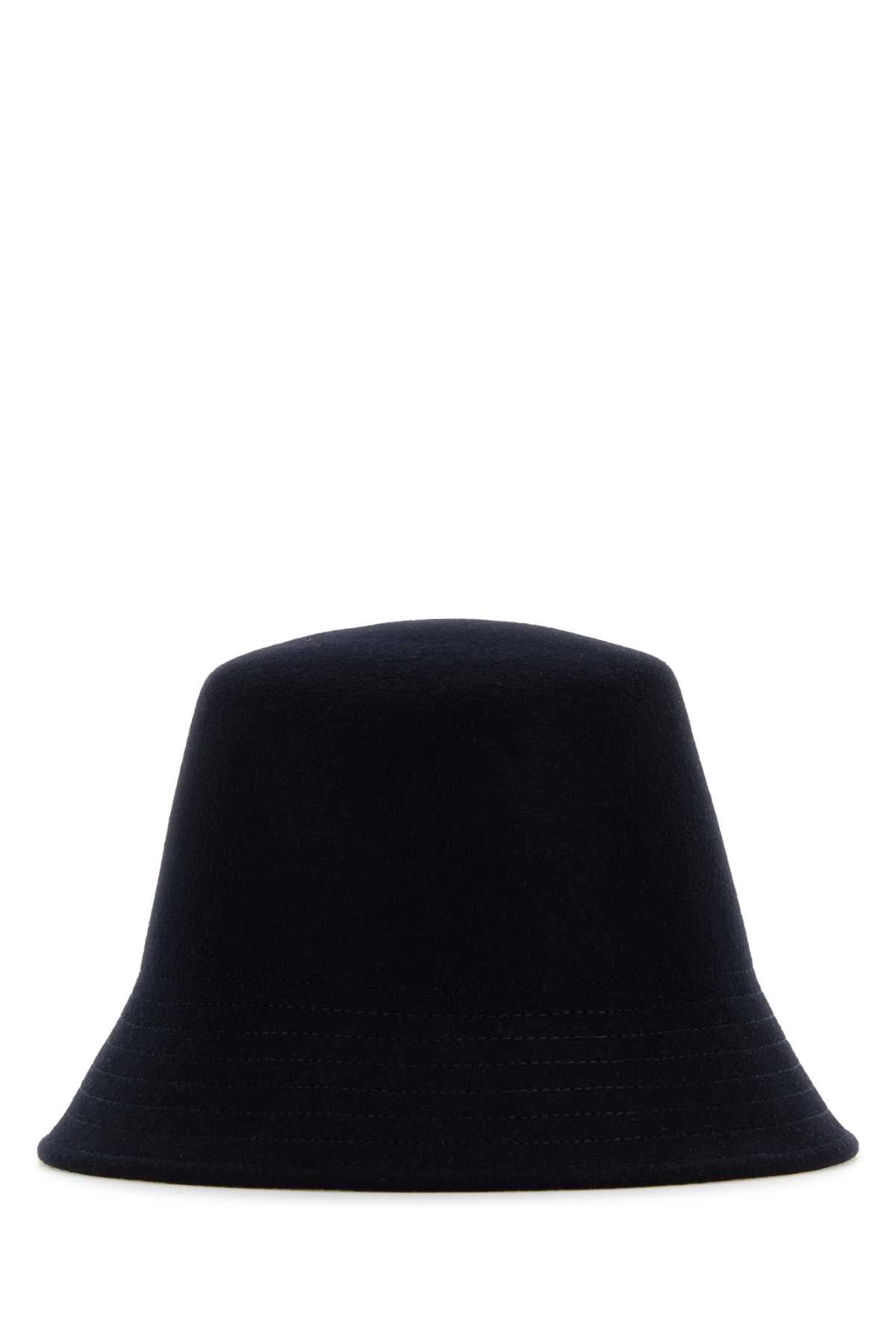 Valentino Garavani Women Midnight Blue Felt Bucket Hat - 3