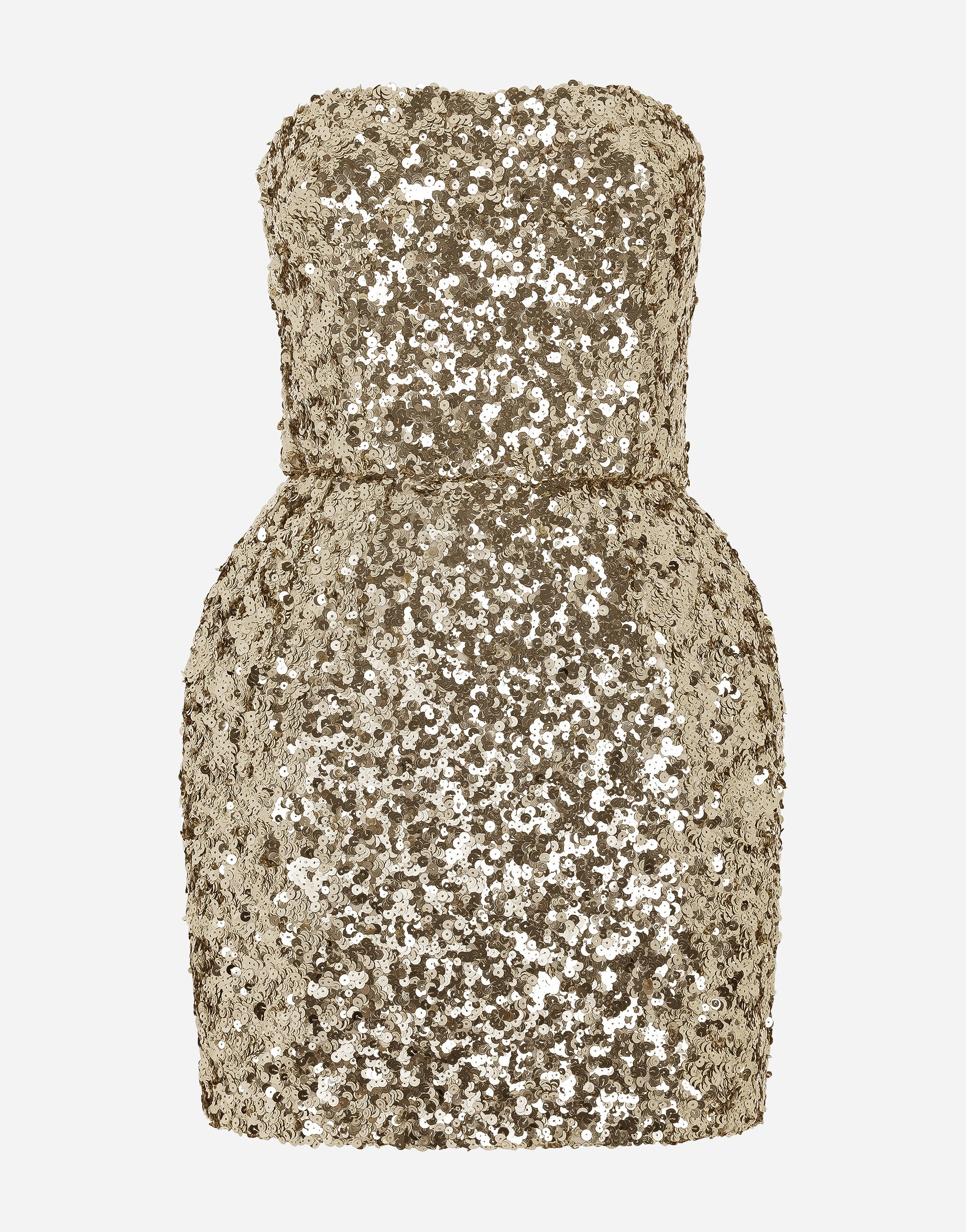 Short sequined strapless dress - 1