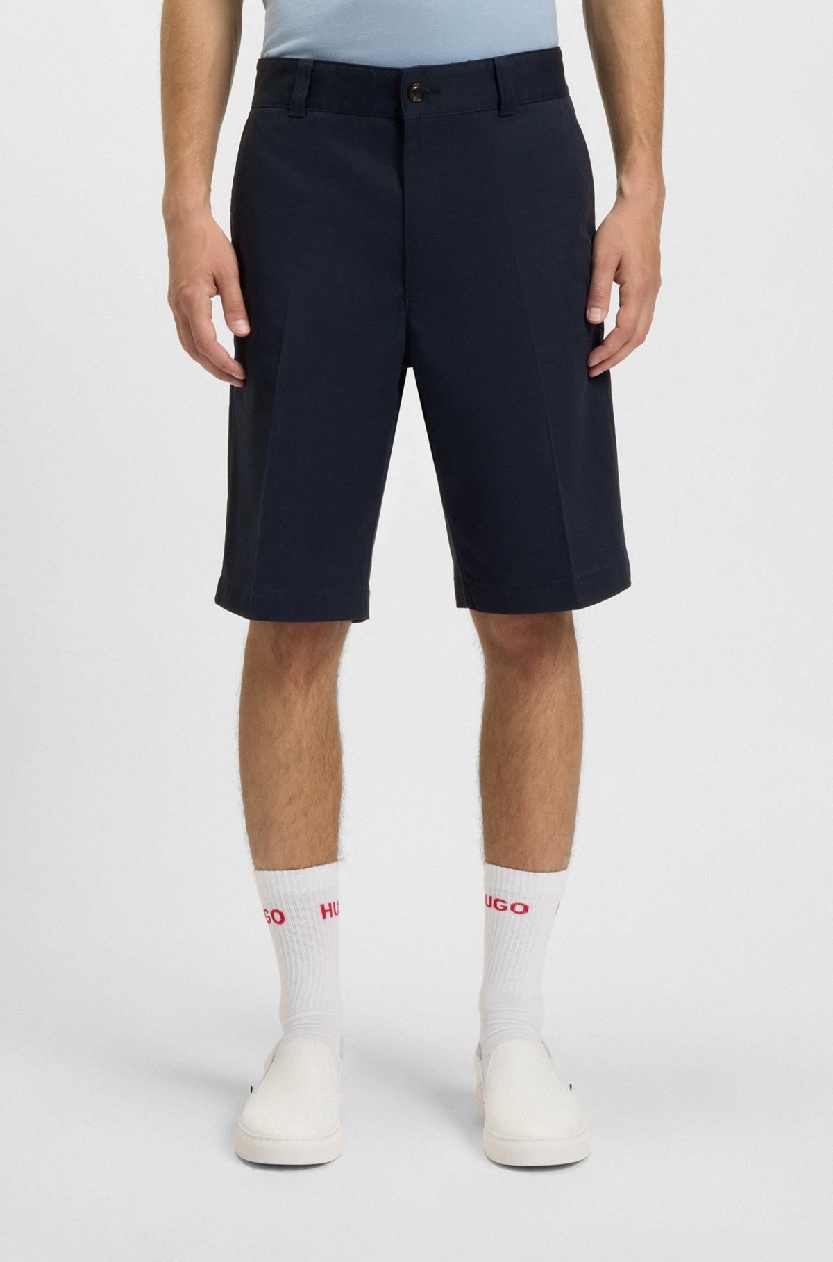 REGULAR-FIT SHORTS WITH SLIM LEG AND BUTTONED POCKETS - 2