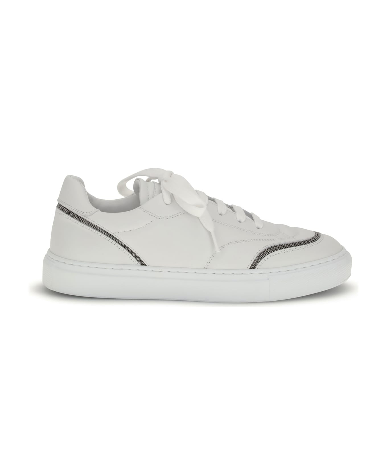 Leather Sneakers With Shiny Details - 1
