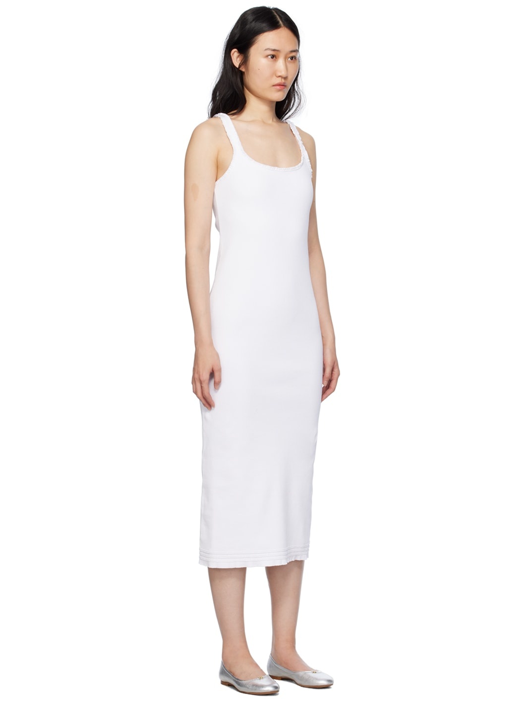 White Ruffle Midi Dress - 2