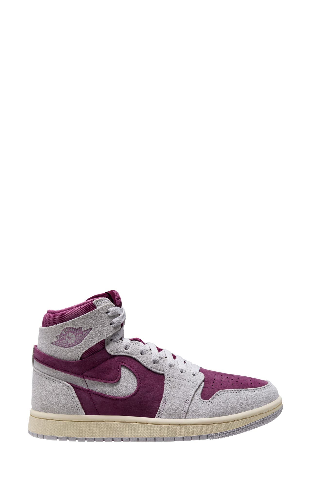 Air Jordan 1 Zoom Comfort 2 High Top Sneaker in Bordeaux/Neutral Grey at Nordstrom - 1