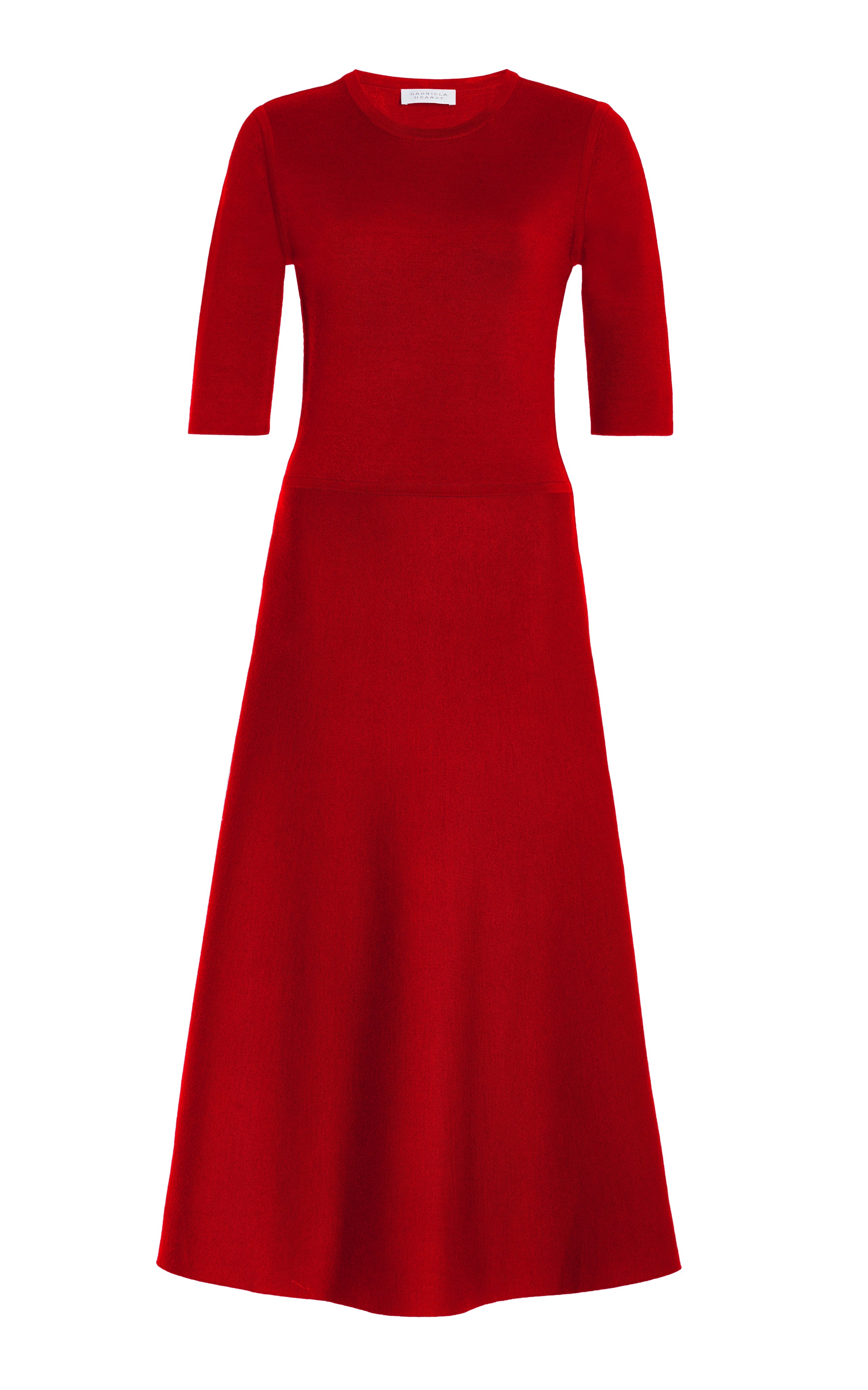 Seymore Knit Dress in Scarlet Red Merino Wool Cashmere - 1