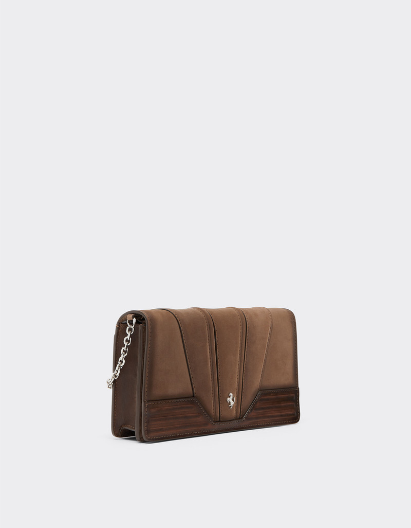 Ferrari GT wallet in shaded nubuck with chain shoulder strap 3