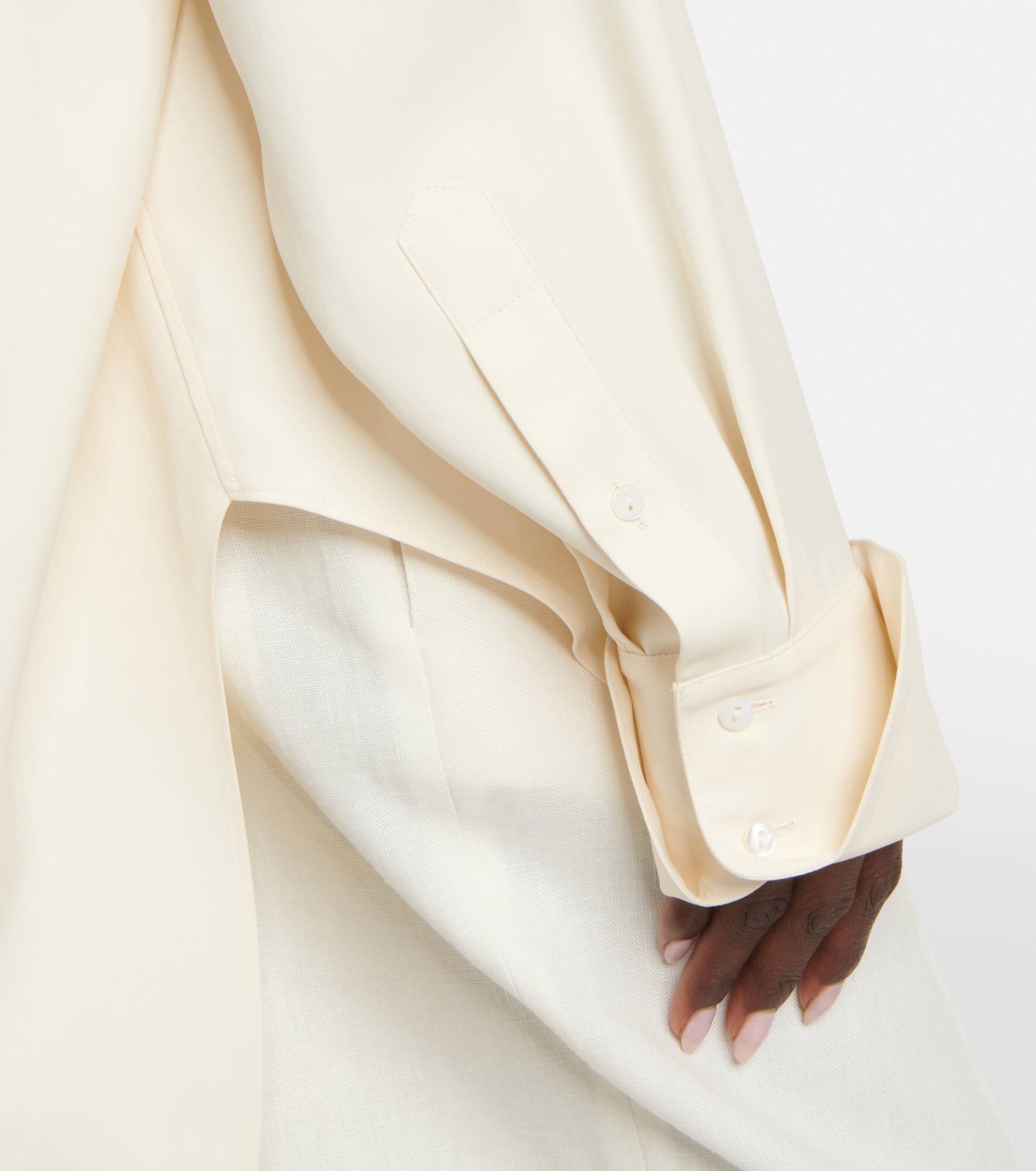 Grandad oversized silk shirt - 6