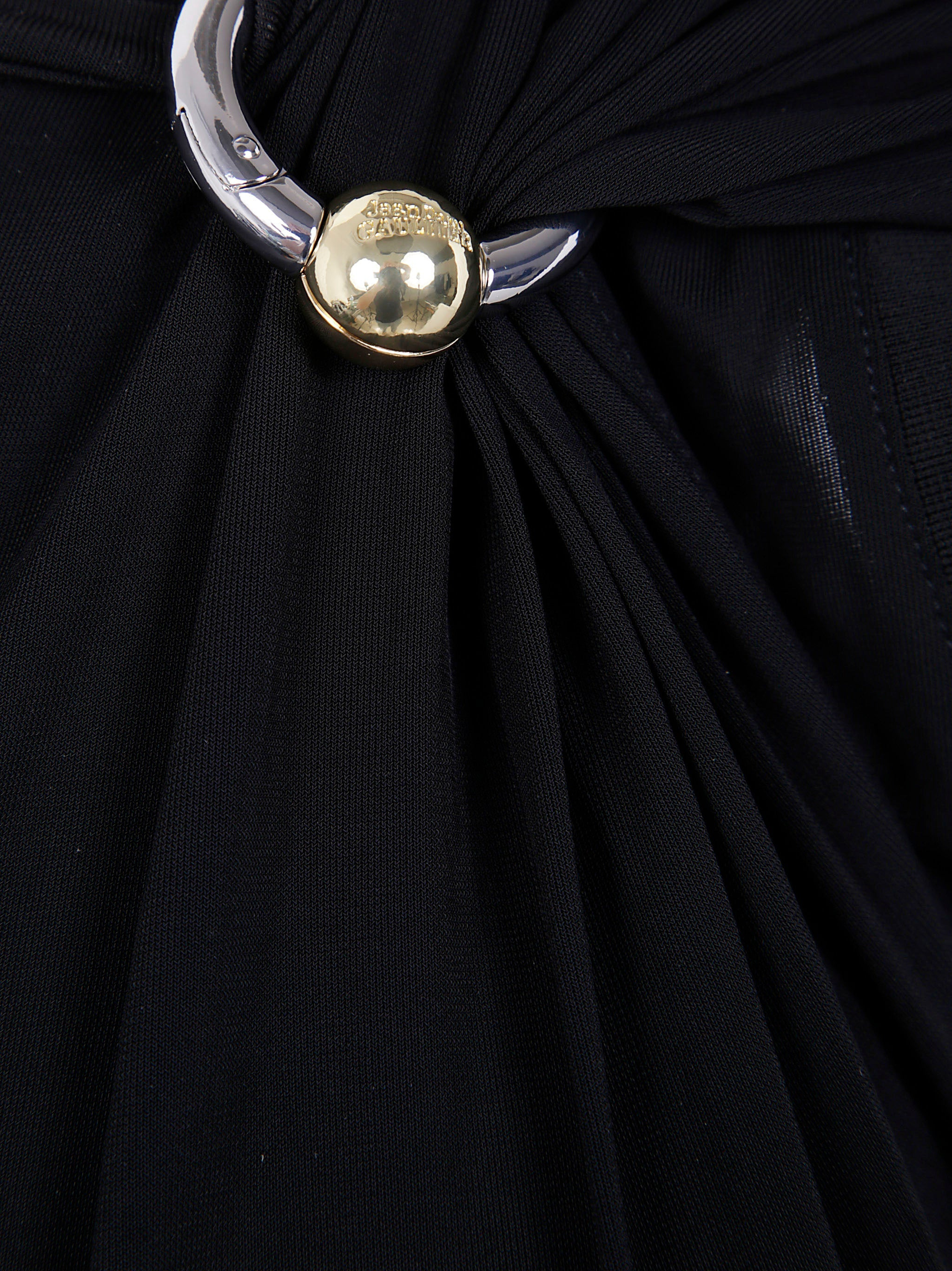 Jean Paul Gaultier Women Stretch Viscose Double Layer Long Dress With "Gaultier" Piercing - 3