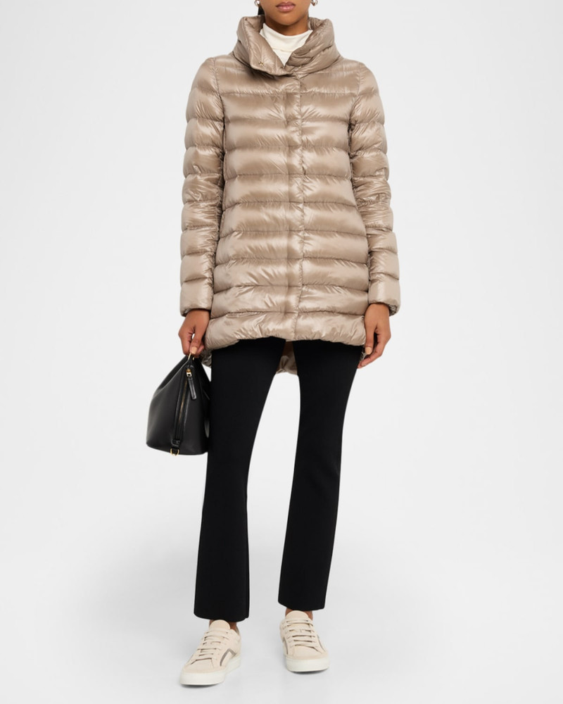 Herno Amelia Water-Resistant Ultralight Nylon A-Line Puffer Jacket outlook