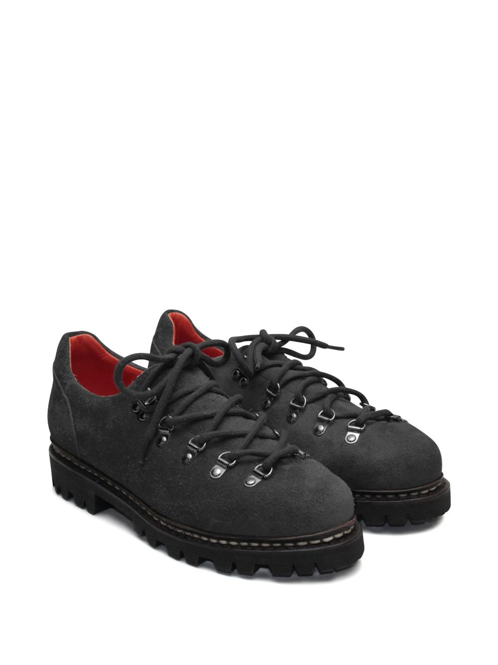 lace-up low-top suede shoes - 2