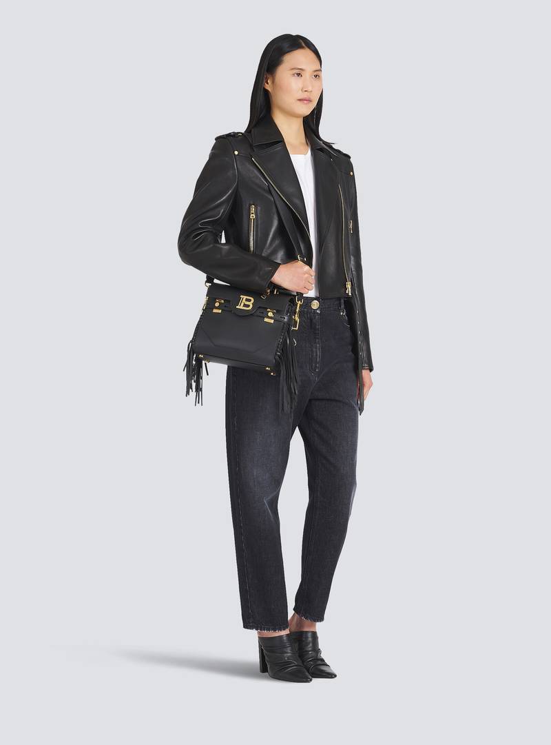 Balmain Smooth leather B-Buzz 23 bag with fringe outlook