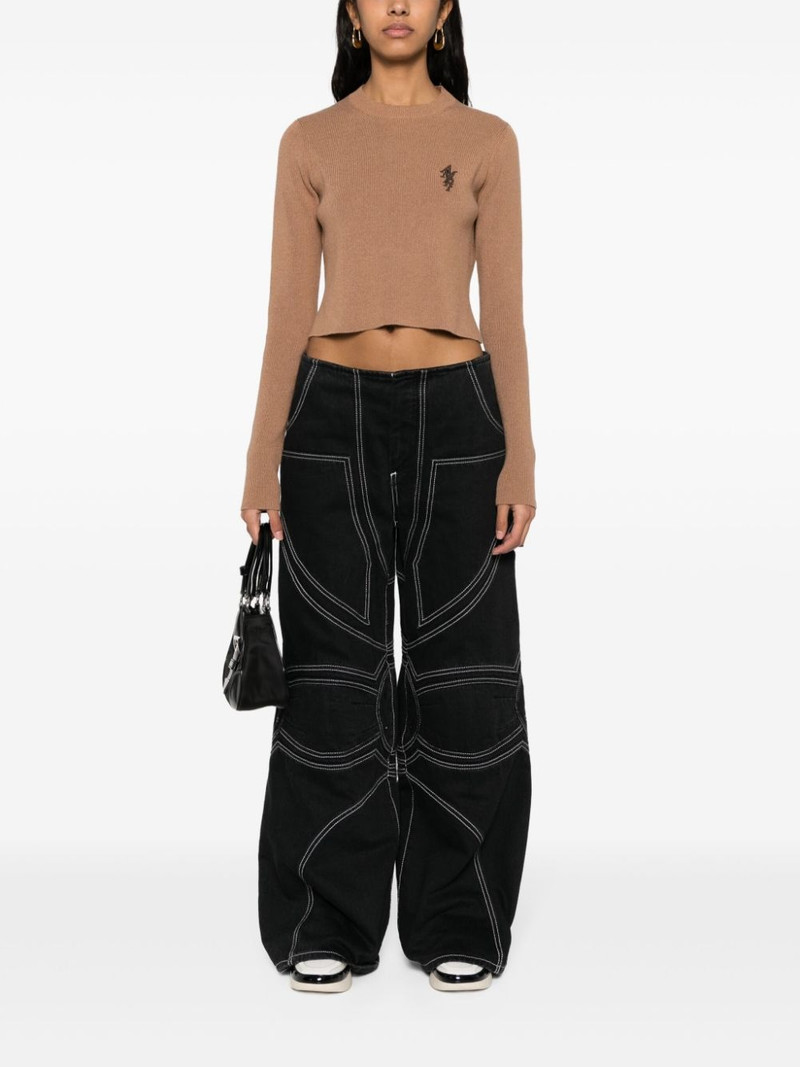 AMIRI logo-embroidery cropped jumper outlook