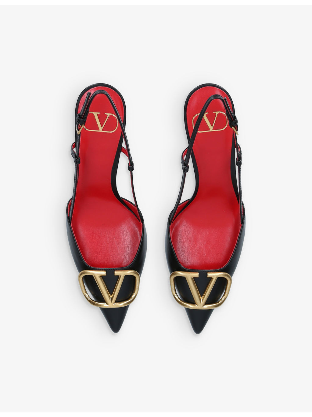 VLOGO 80 pointed-toe leather slingback courts - 2