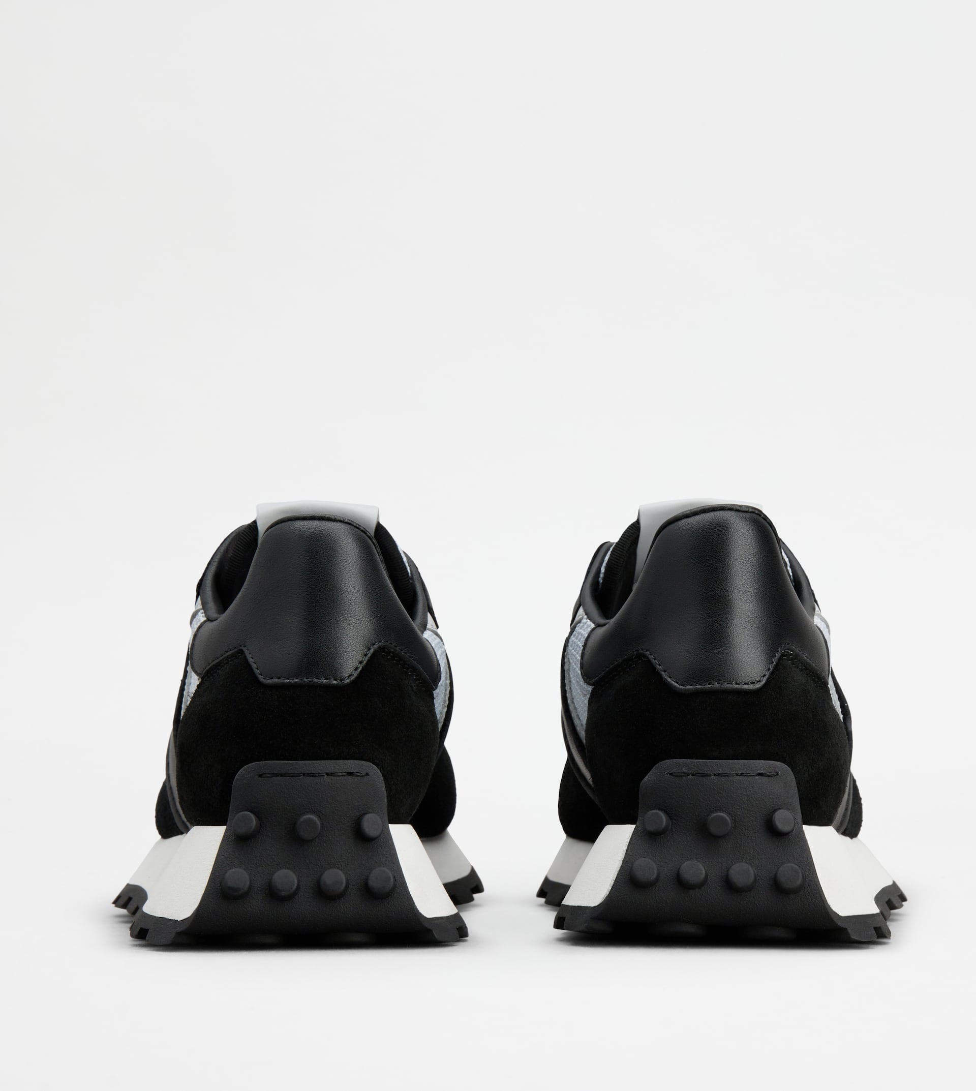 SNEAKERS IN LEATHER AND FABRIC - BLACK, WHITE - 2