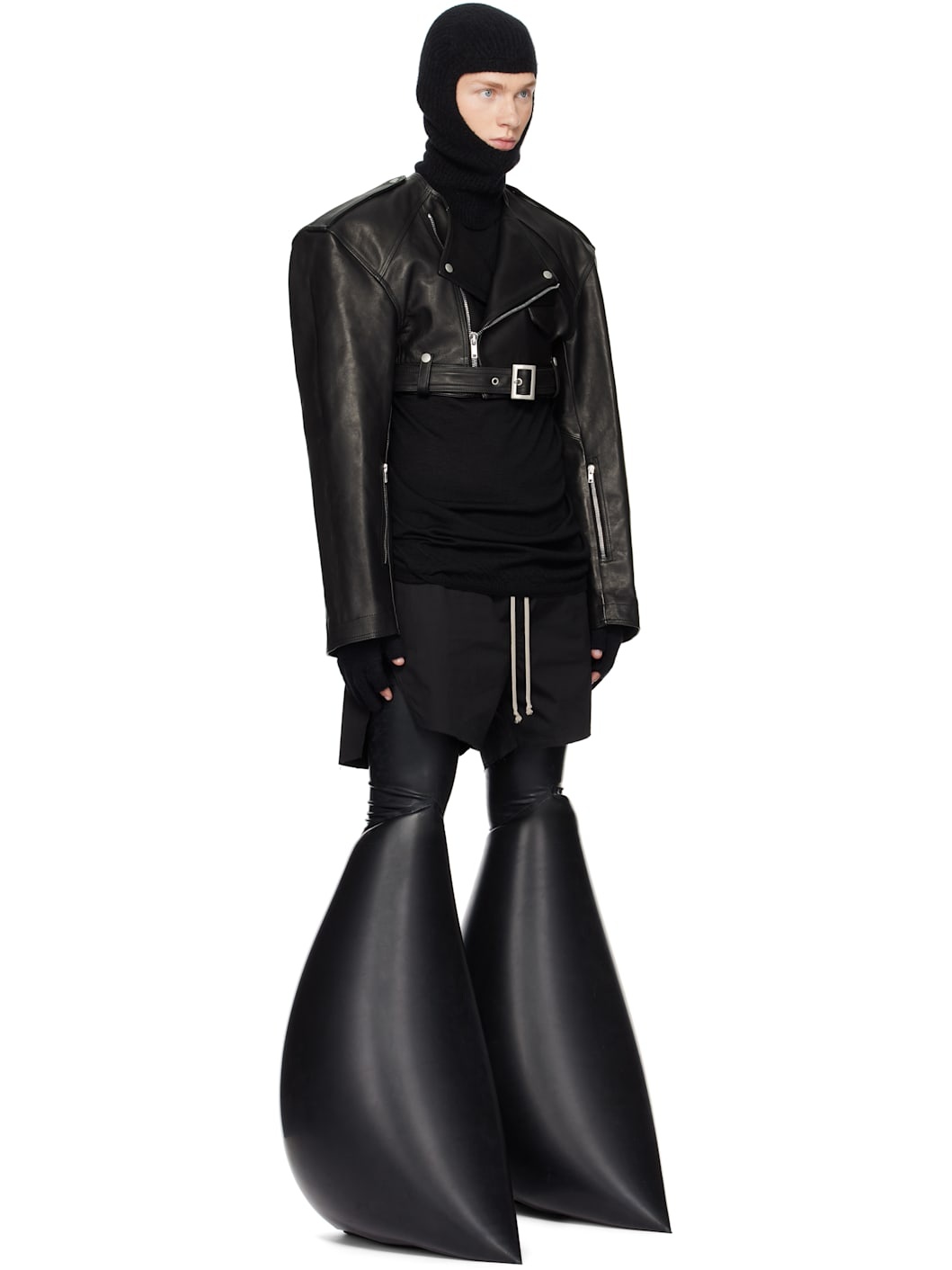 Black Porterville Micro Leather Biker Jacket - 2