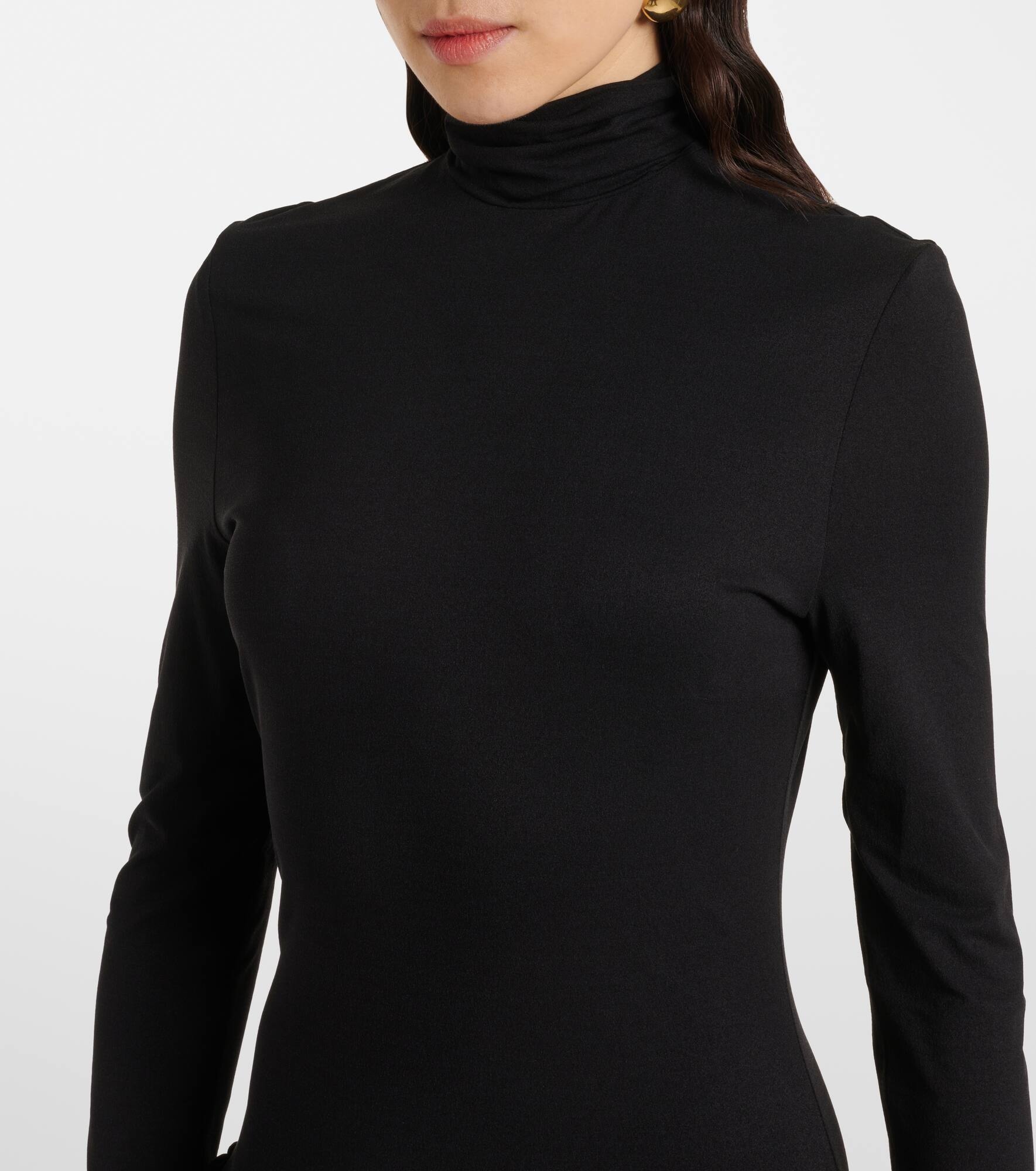 Ruched silk-blend minidress - 4