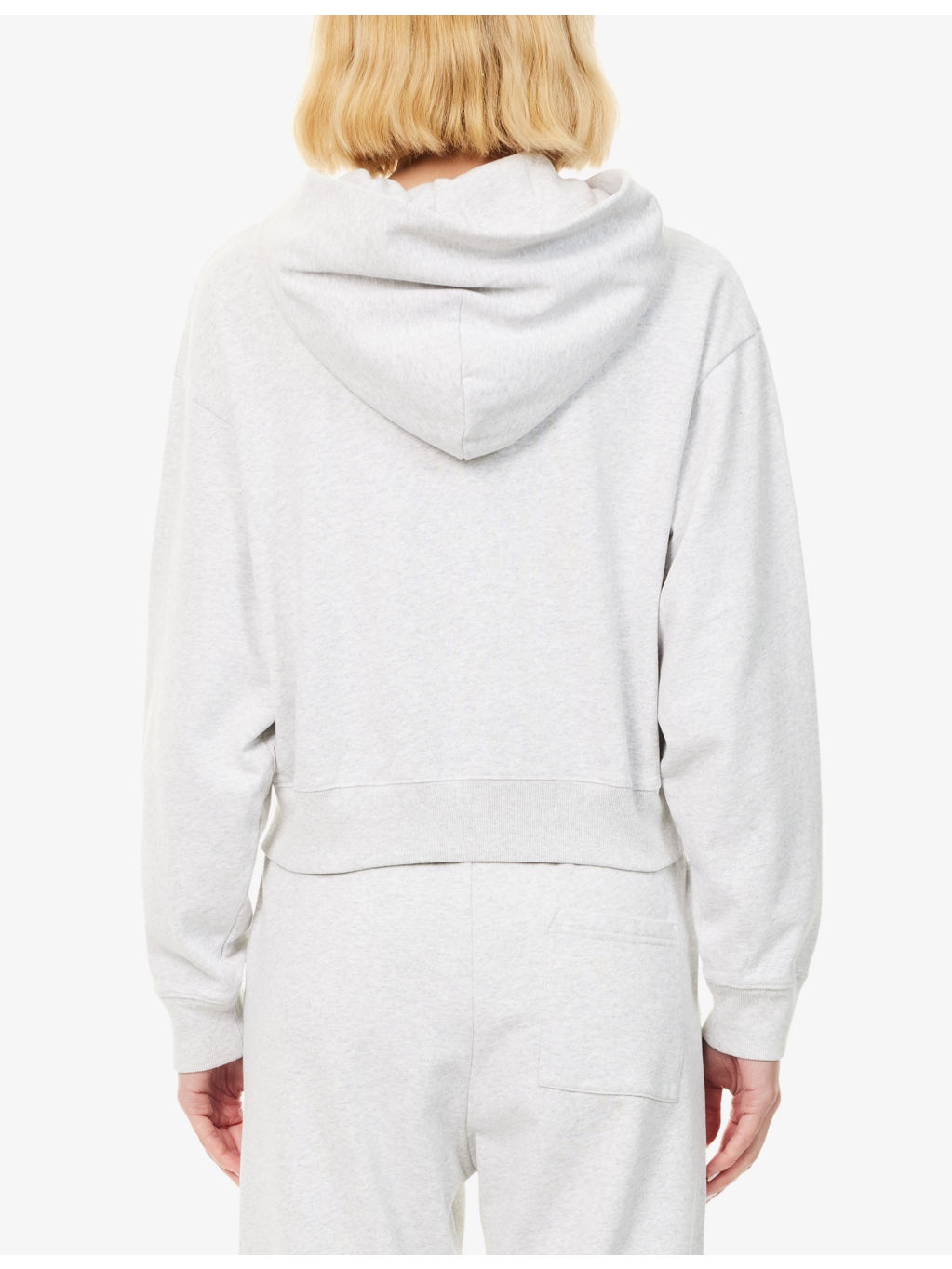 NY Health Club Cropped Zip Cotton-Jersey Hoody - 4