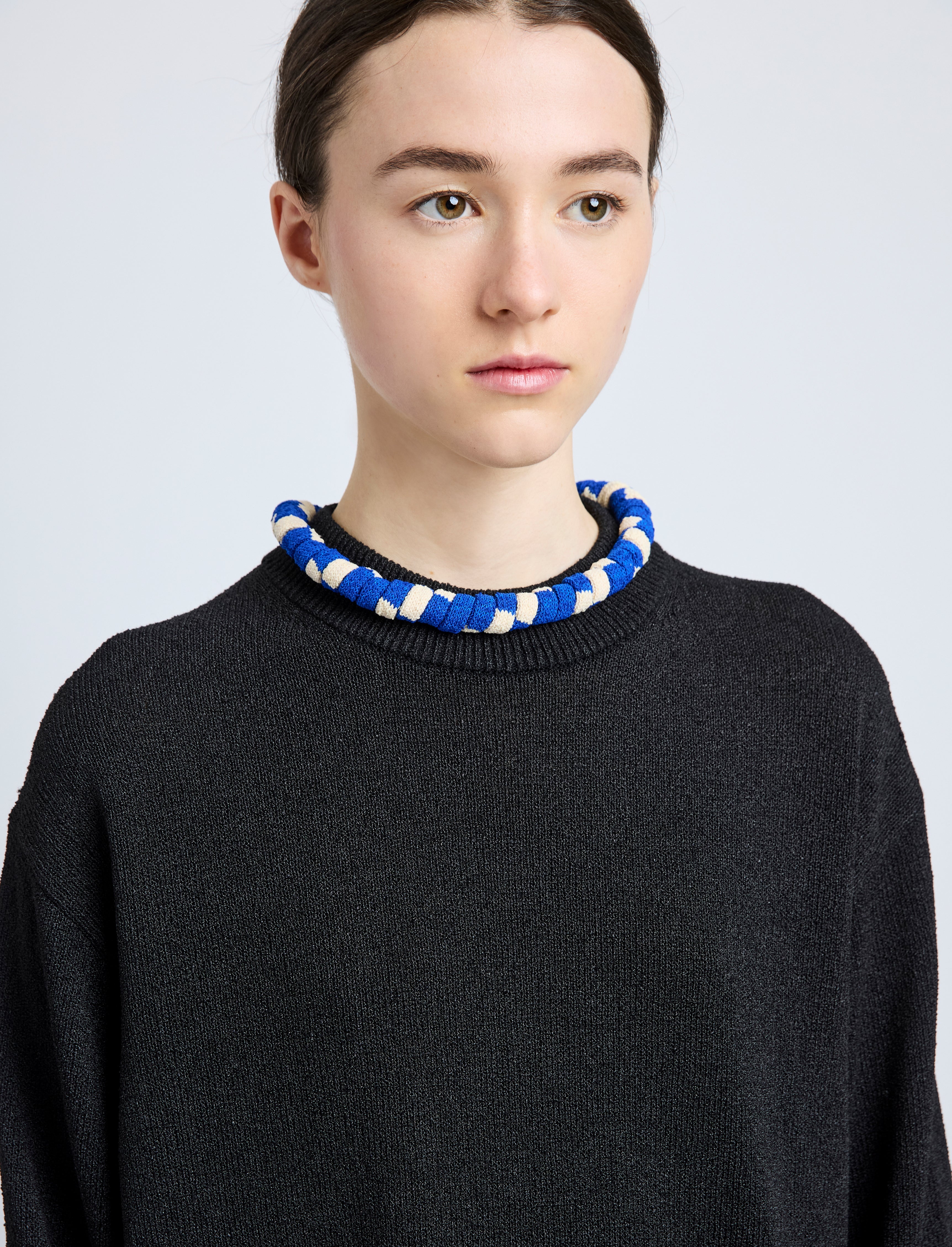 Striped Knit Rolo Necklace - 2