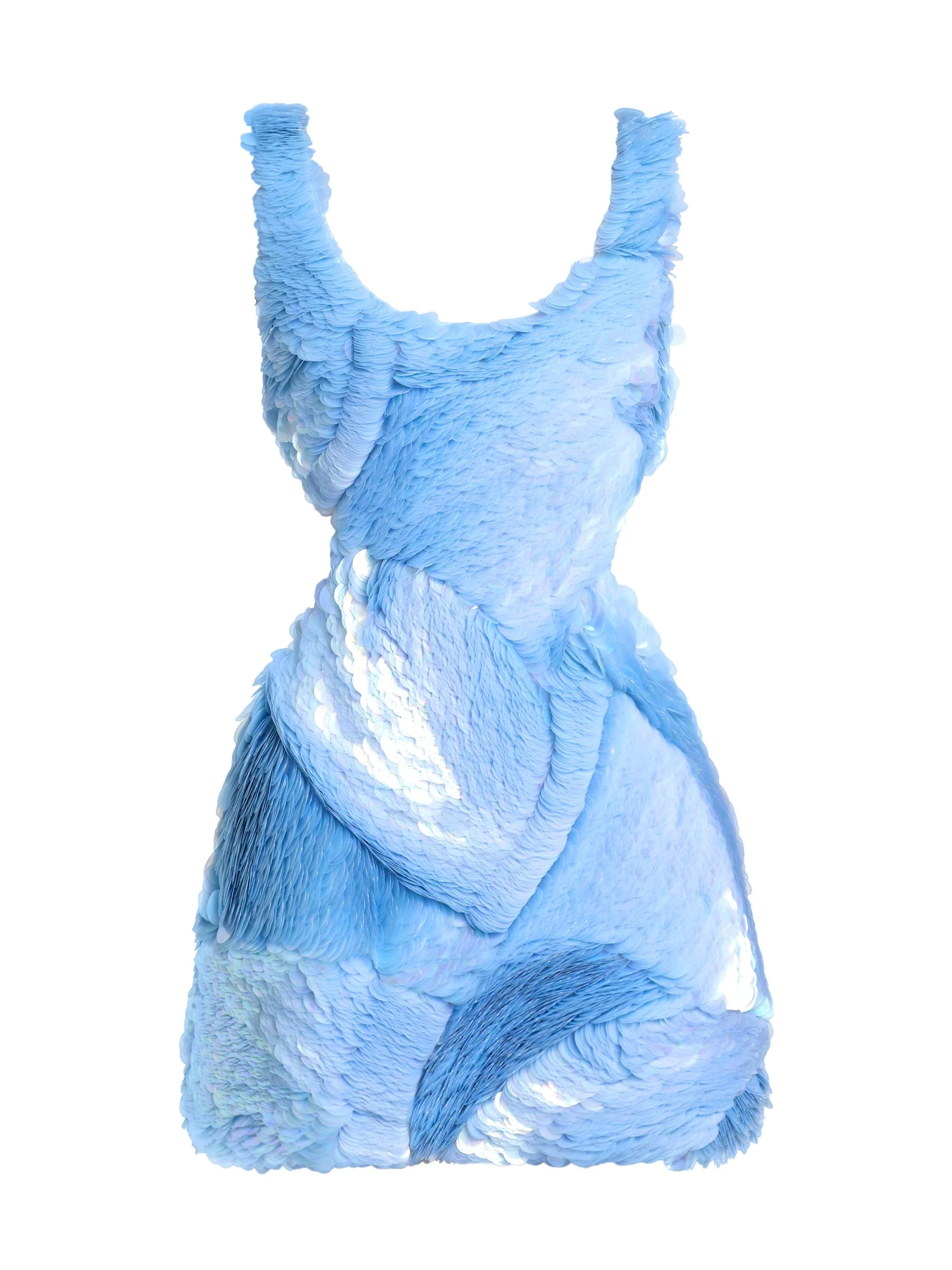 Women's Emilie Paillette-Sequinned Linen-Blend Minidress - Tidepool - 1
