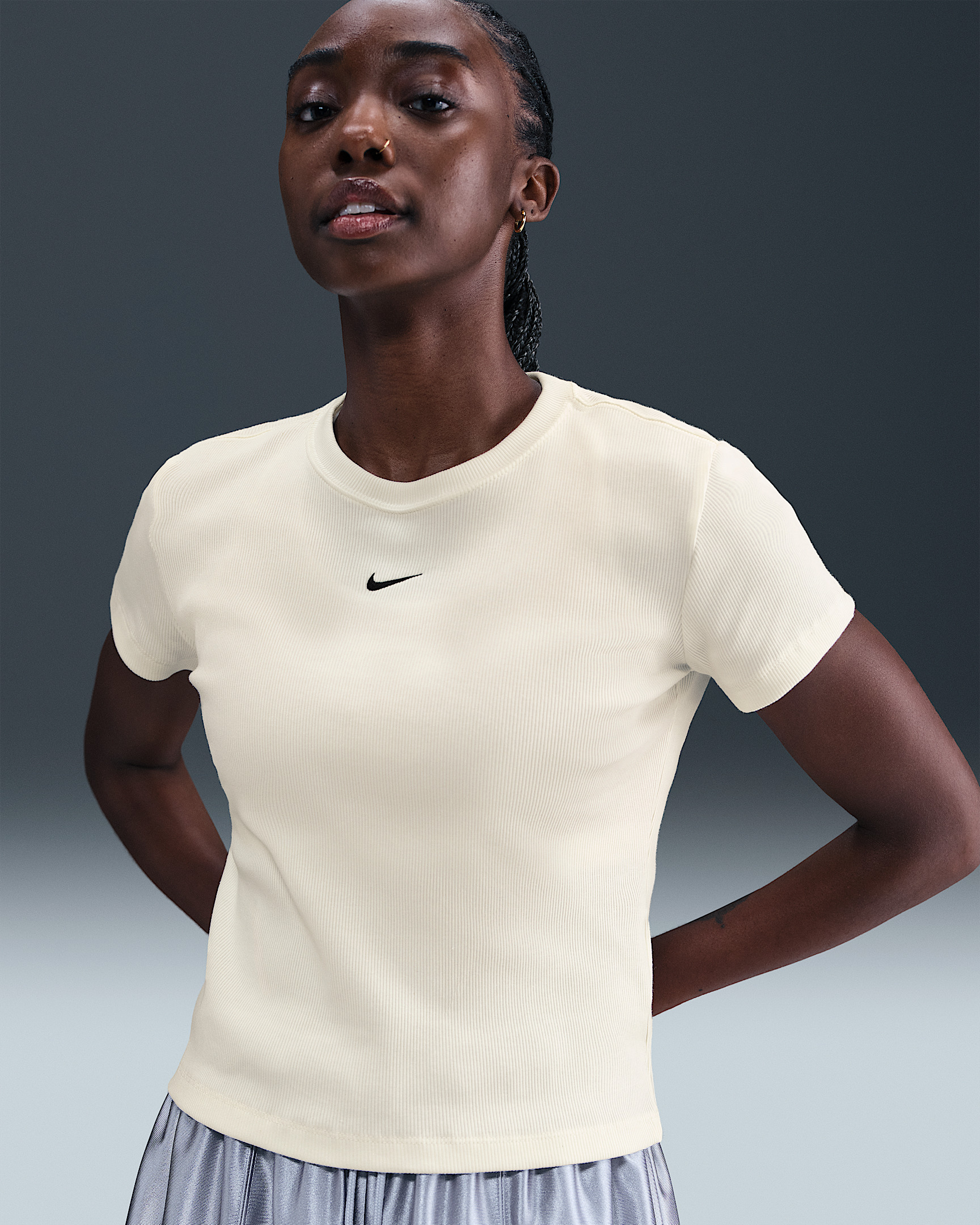 Nike Sportswear Women's Tight Ribbed Short-Sleeve T-Shirt - 1