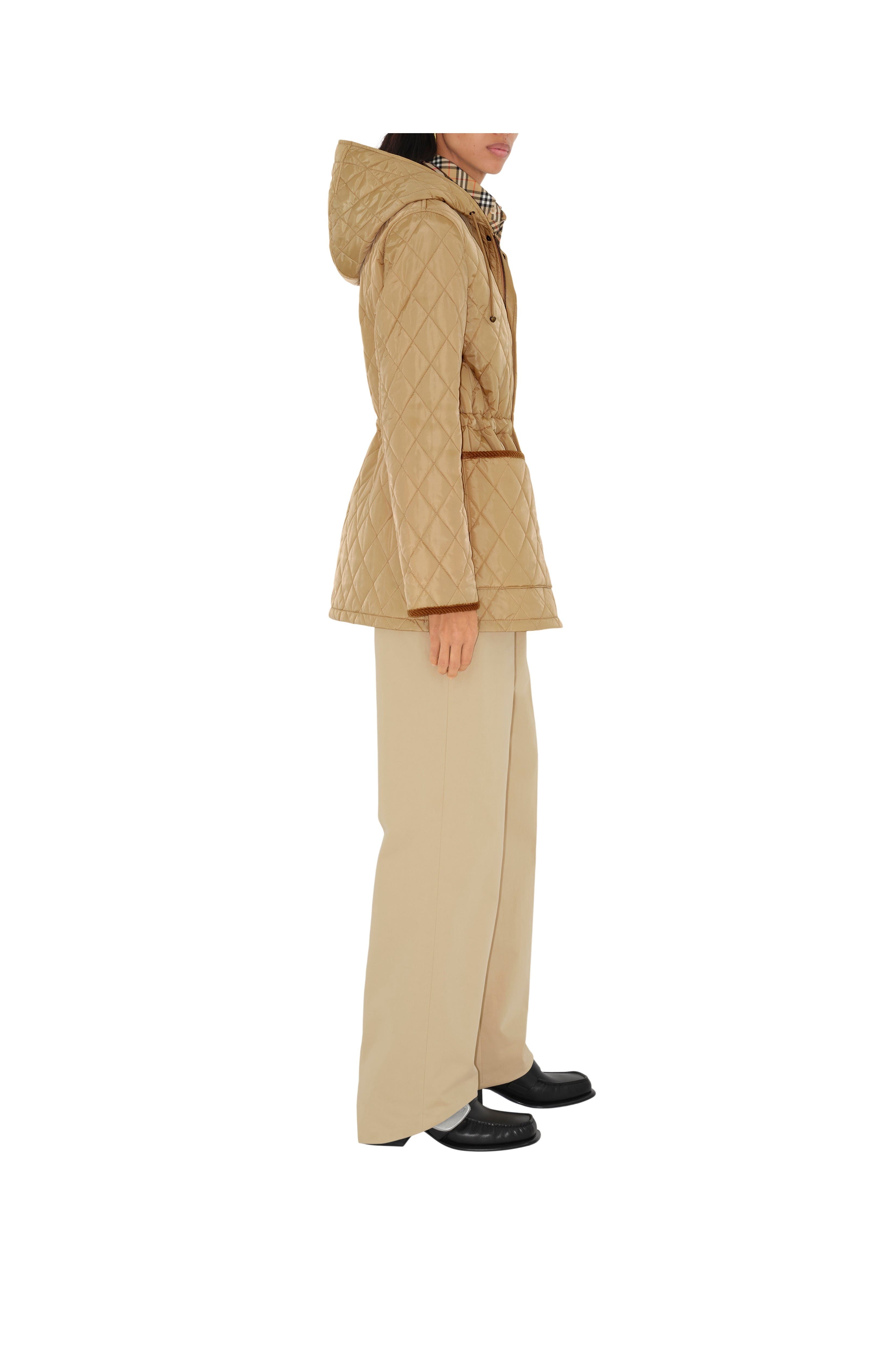 burberry Quilted Nylon Devon Parka in Flax at Nordstrom - 3
