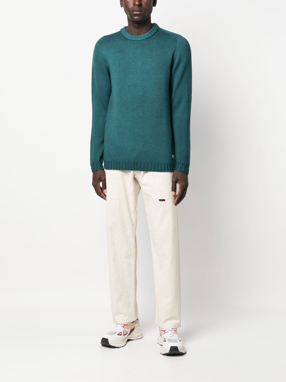 two-pocket buckled straight trousers - 2