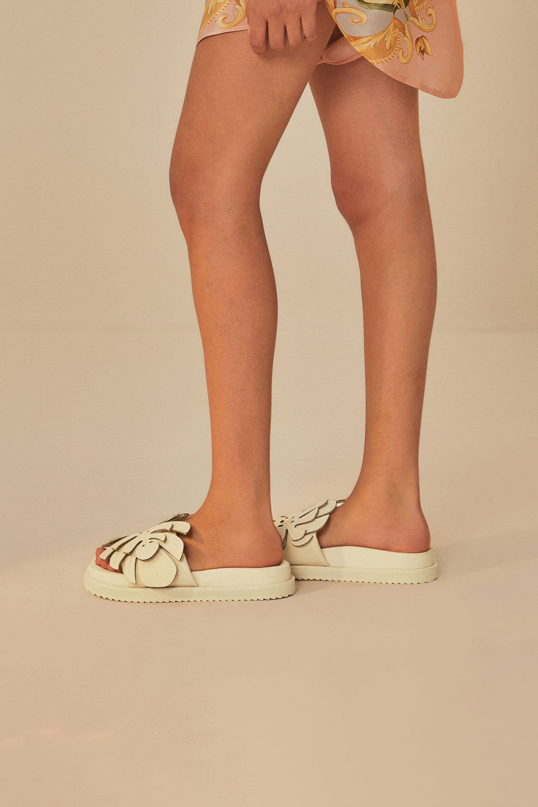 Ivory Monstera Slide Sandal - 4