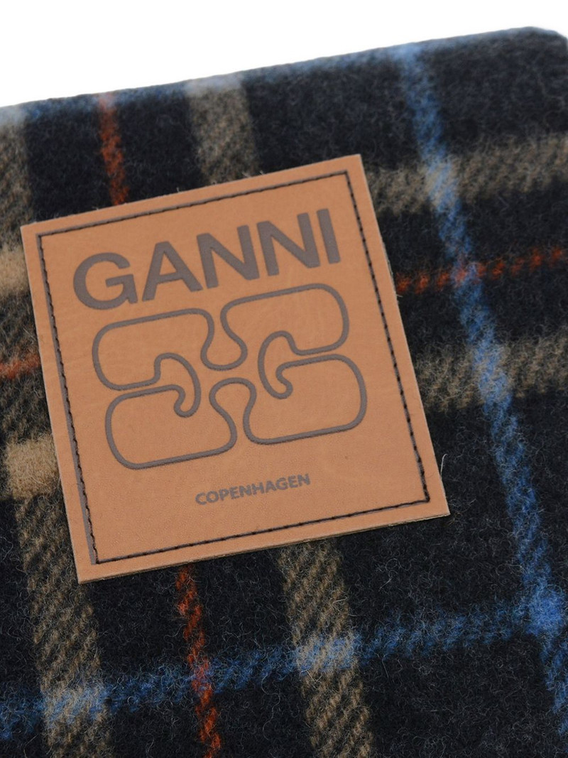 GANNI checked wool scarf outlook