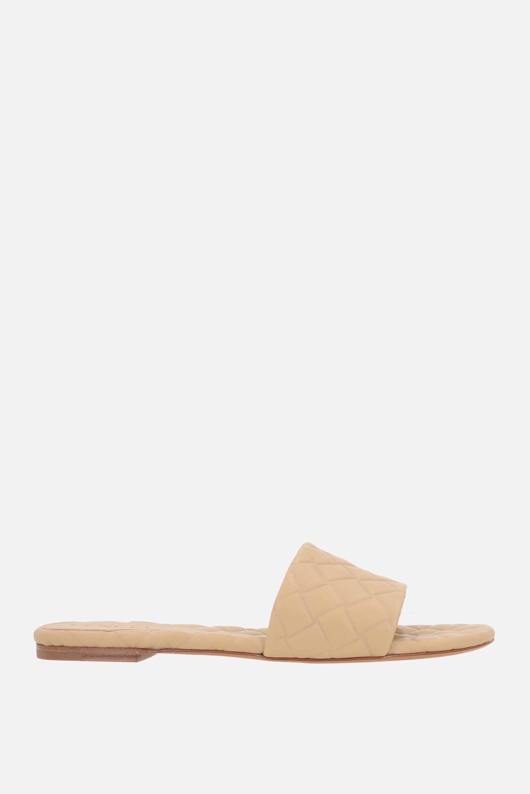 Bottega Veneta AMY EMBOSSED LEATHER SLIDE SANDALS