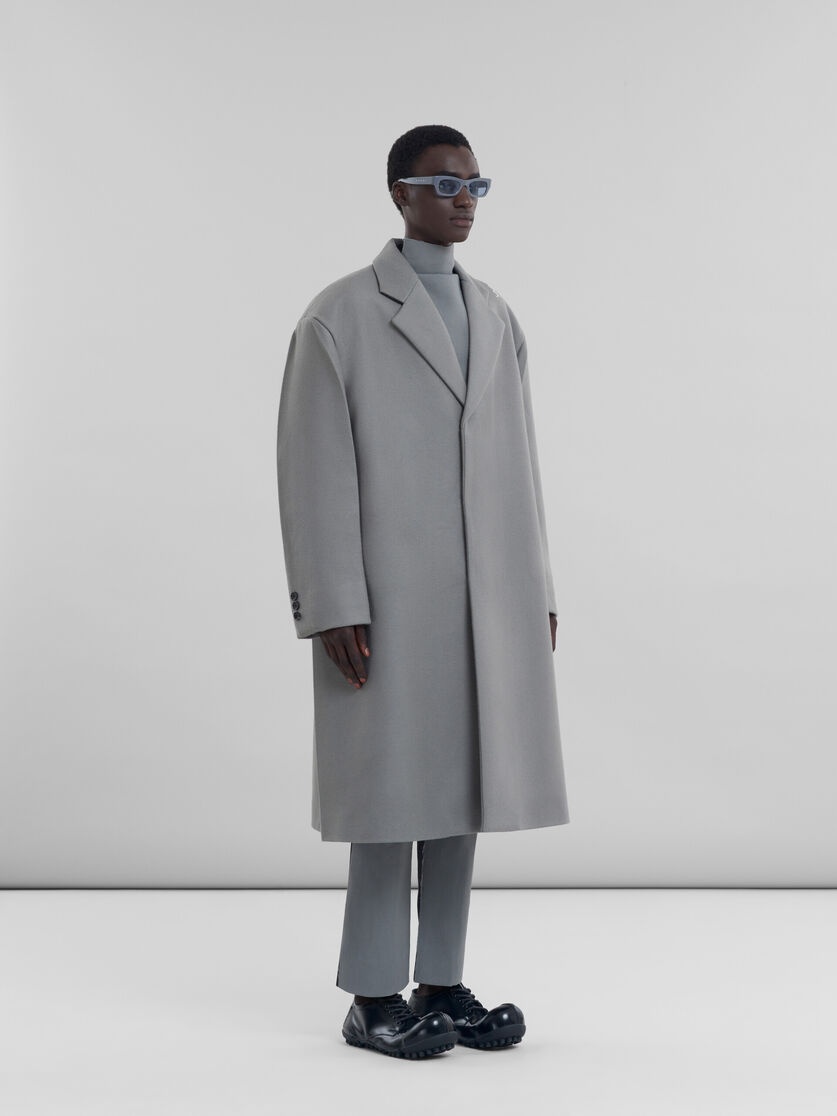 GREY WOOL TROUSERS WITH CONTRASTING BACK - 5