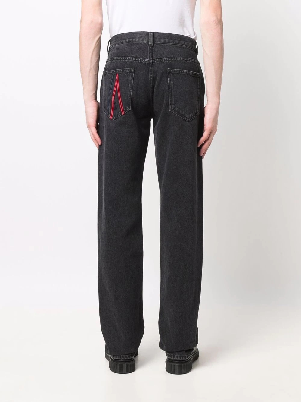 embroidered-logo straight-leg jeans - 4