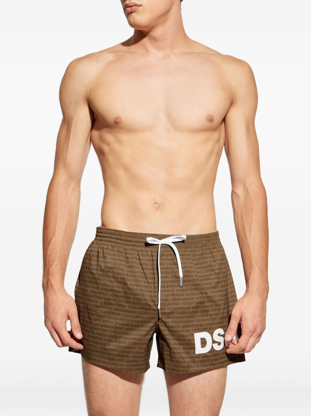 logo-print swim shorts - 3