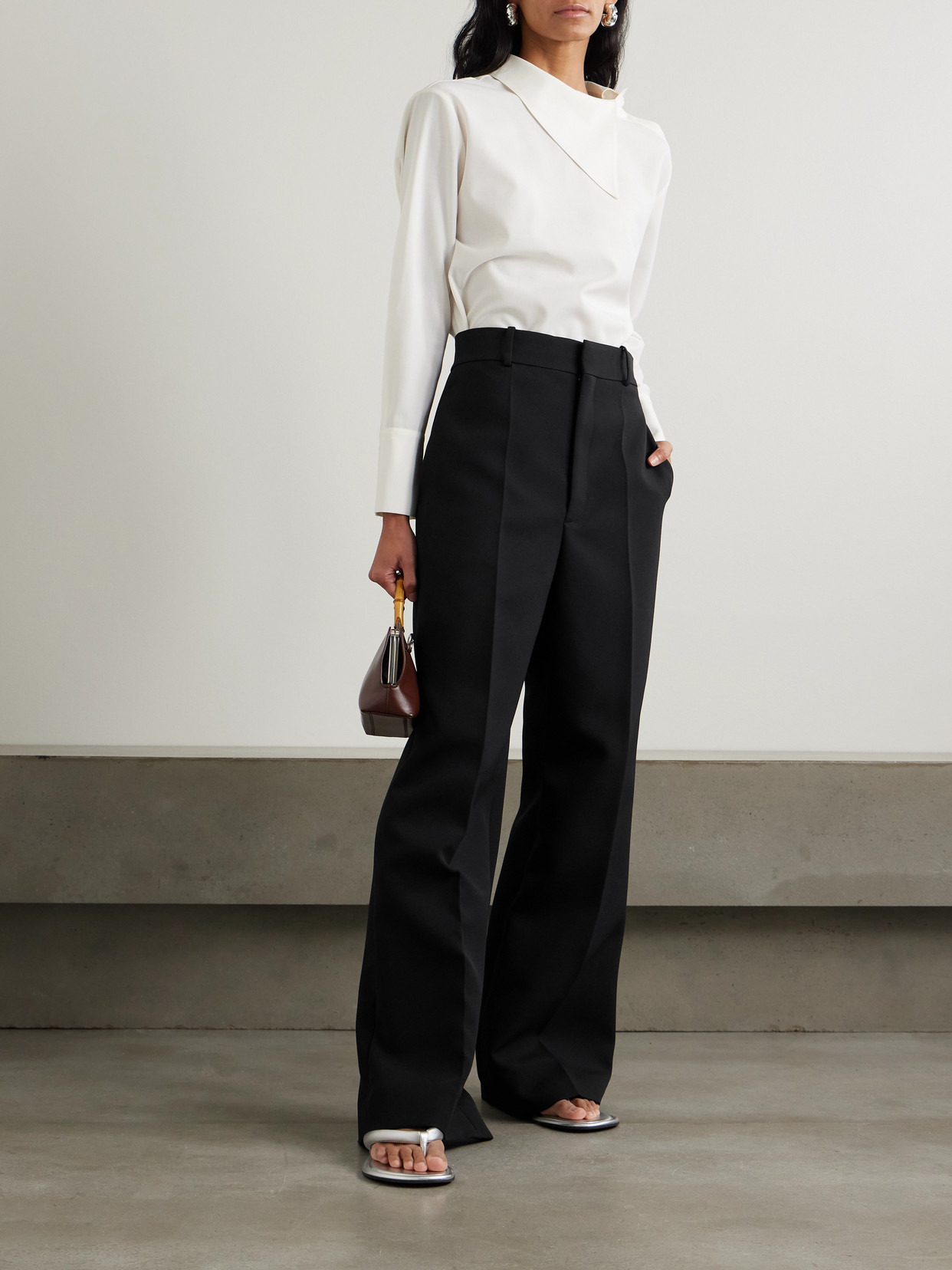 Wide-leg Twill Pants - 2