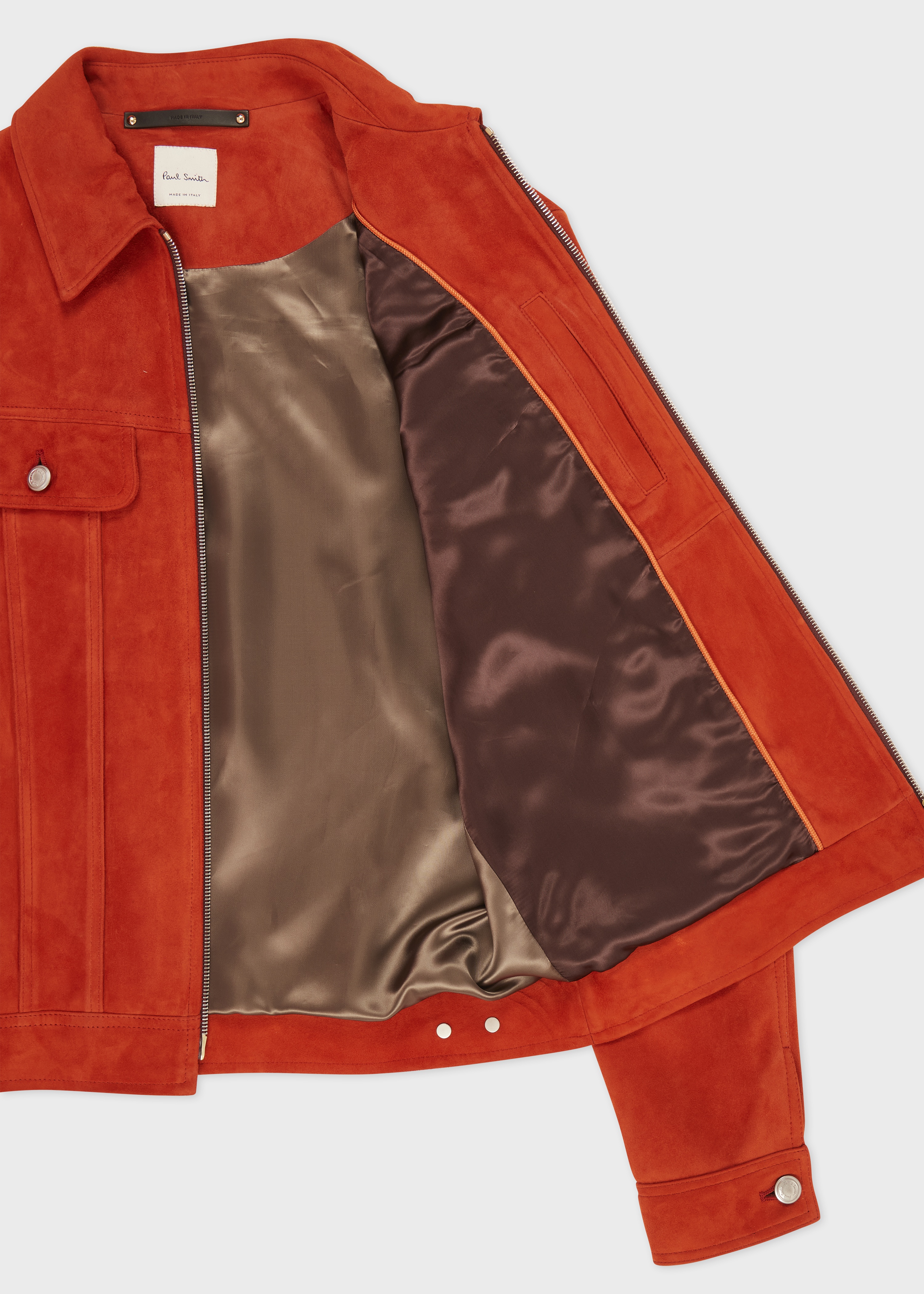 Burnt Orange Suede Trucker Jacket - 4