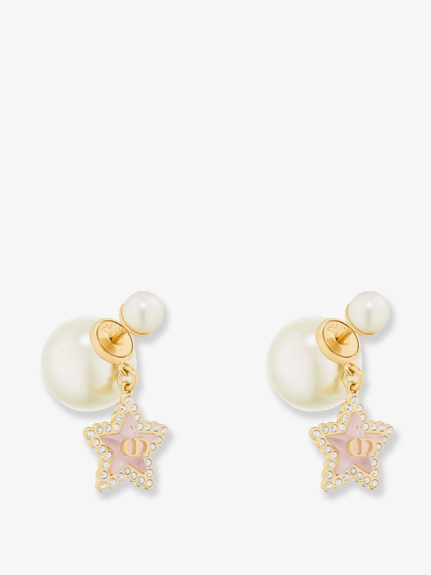 Dior Orecchini In Metallo Con Finitura Oro E Perle In Resina Bianca - 1