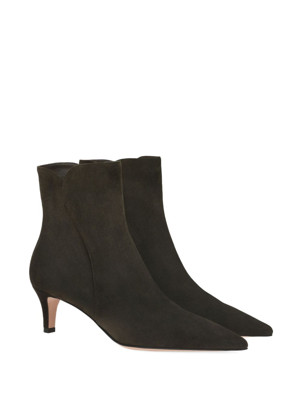 pointed-toe suede ankle boots - 2