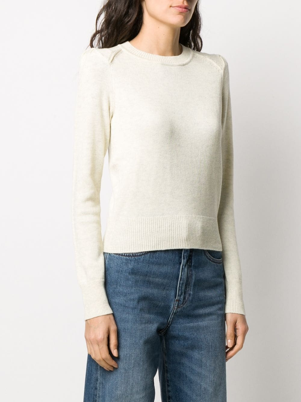 padded-shoulder knitted top - 3