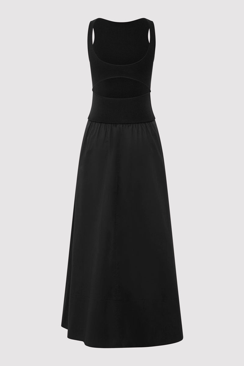 Bateau Cut Out Dress - Black - 10