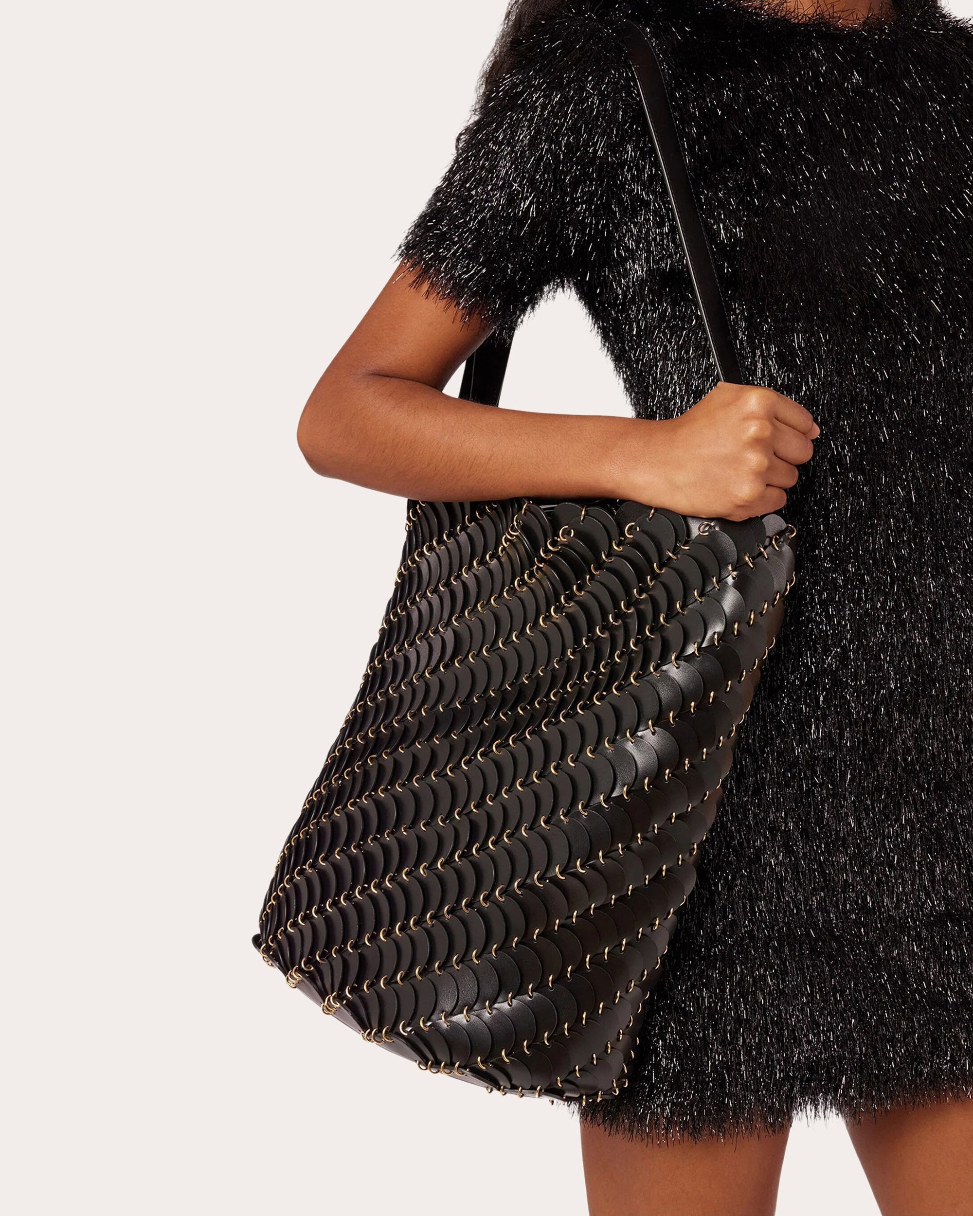 Large Paco Embellished Leather Bucket Bag - 6