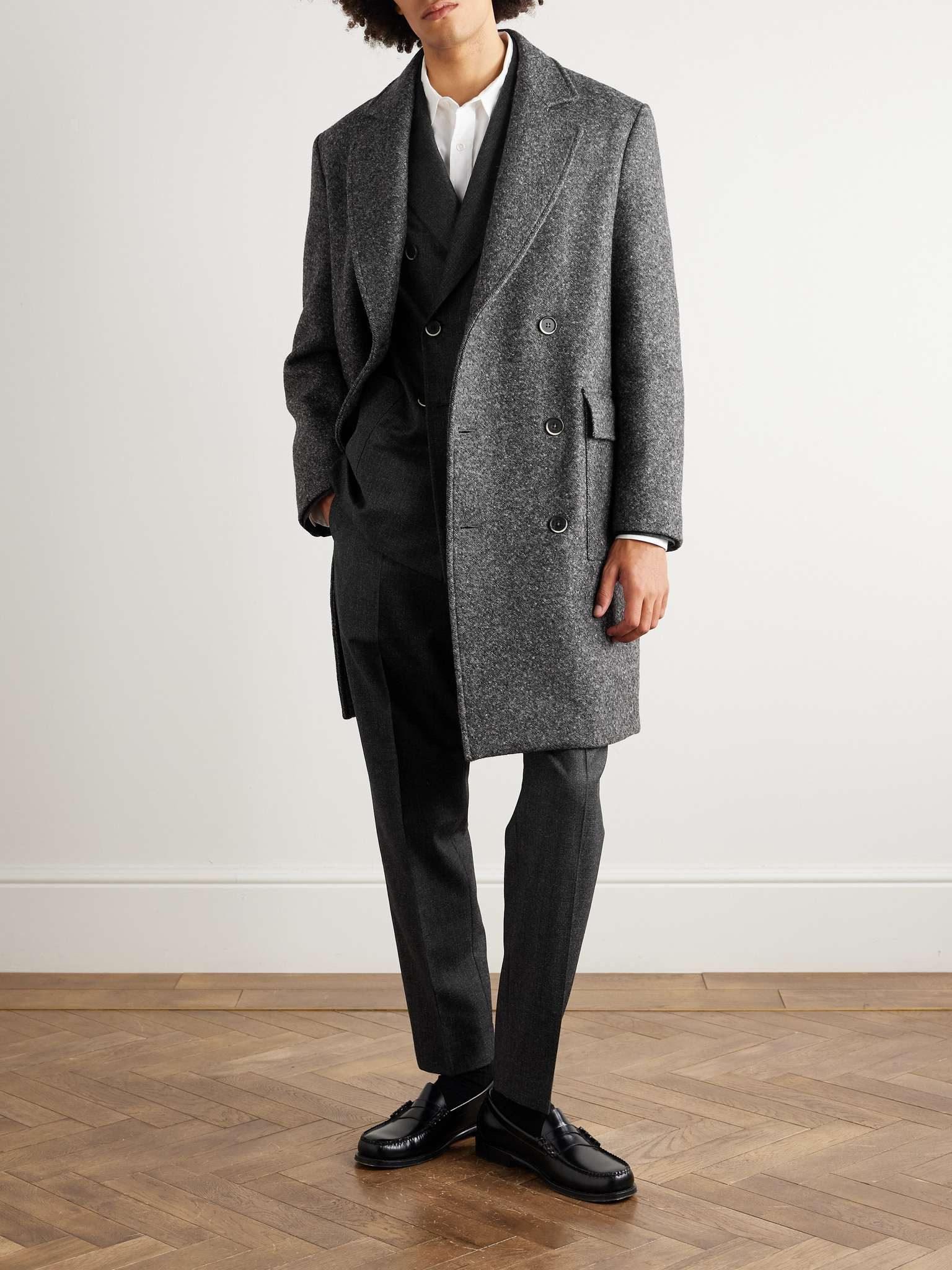 Double-Breasted Melton Wool-Blend Coat - 2