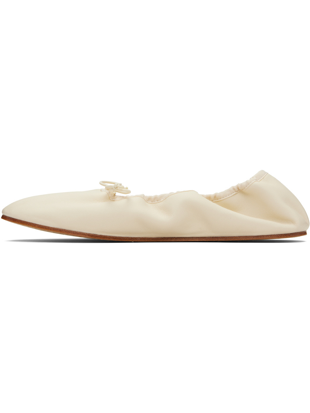 Beige Round Ballerina Flats - 3