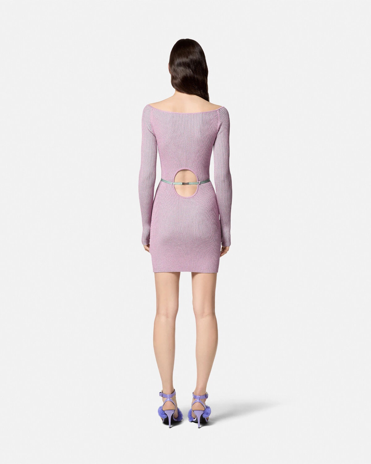 Ribbed Lurex Mini Dress - 4