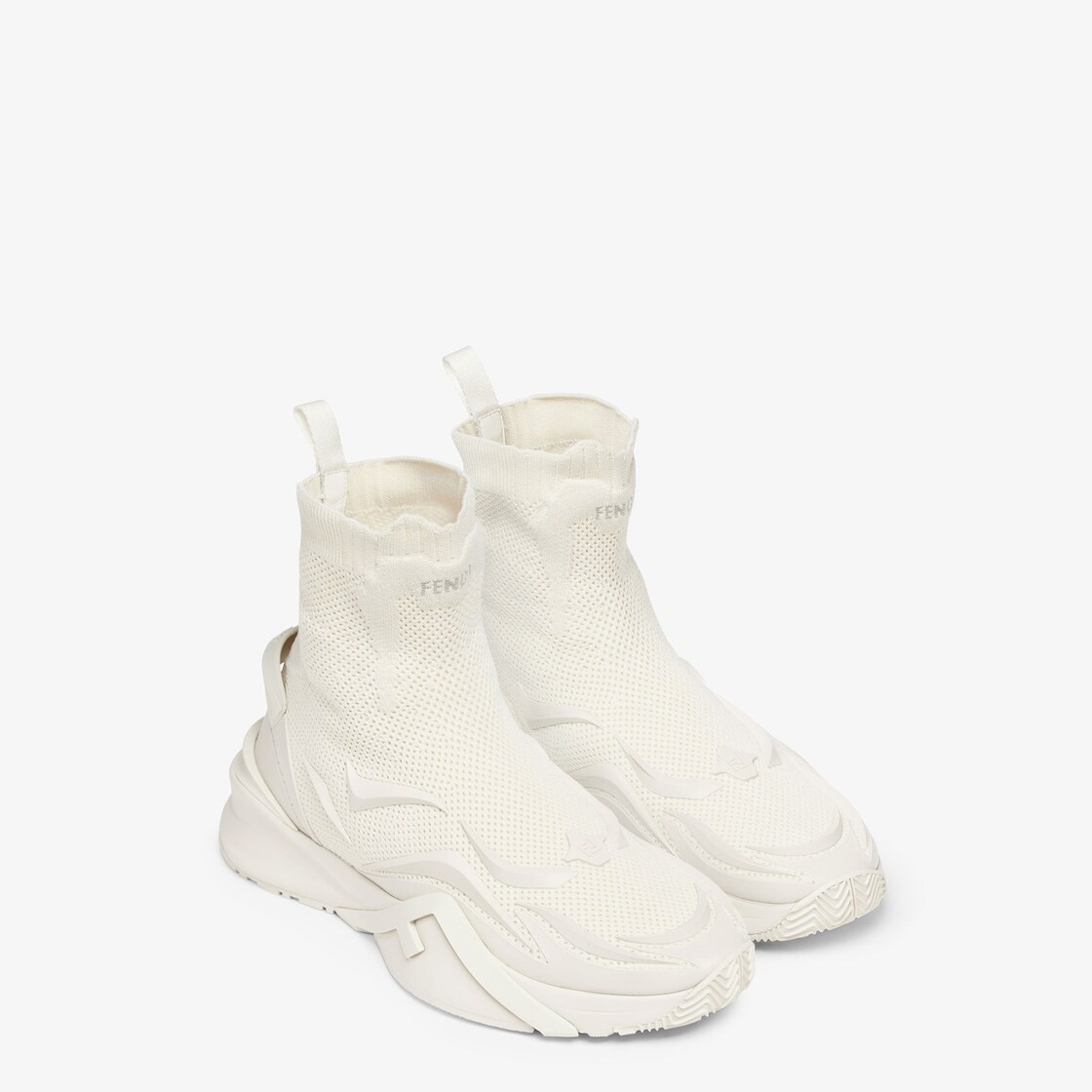 White mesh running sneakers - 4