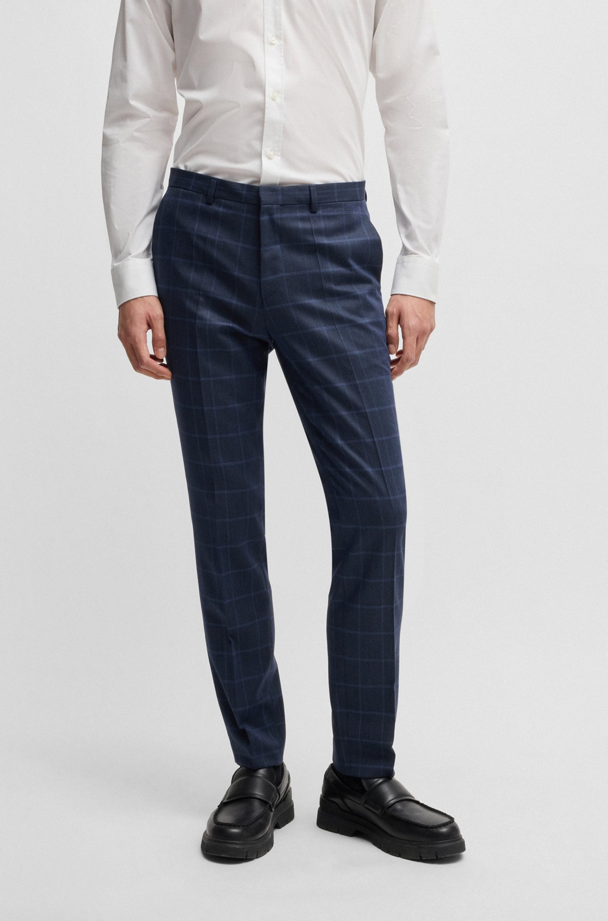 EXTRA-SLIM-FIT SUIT IN CHECKED PERFORMANCE-STRETCH CLOTH - 6