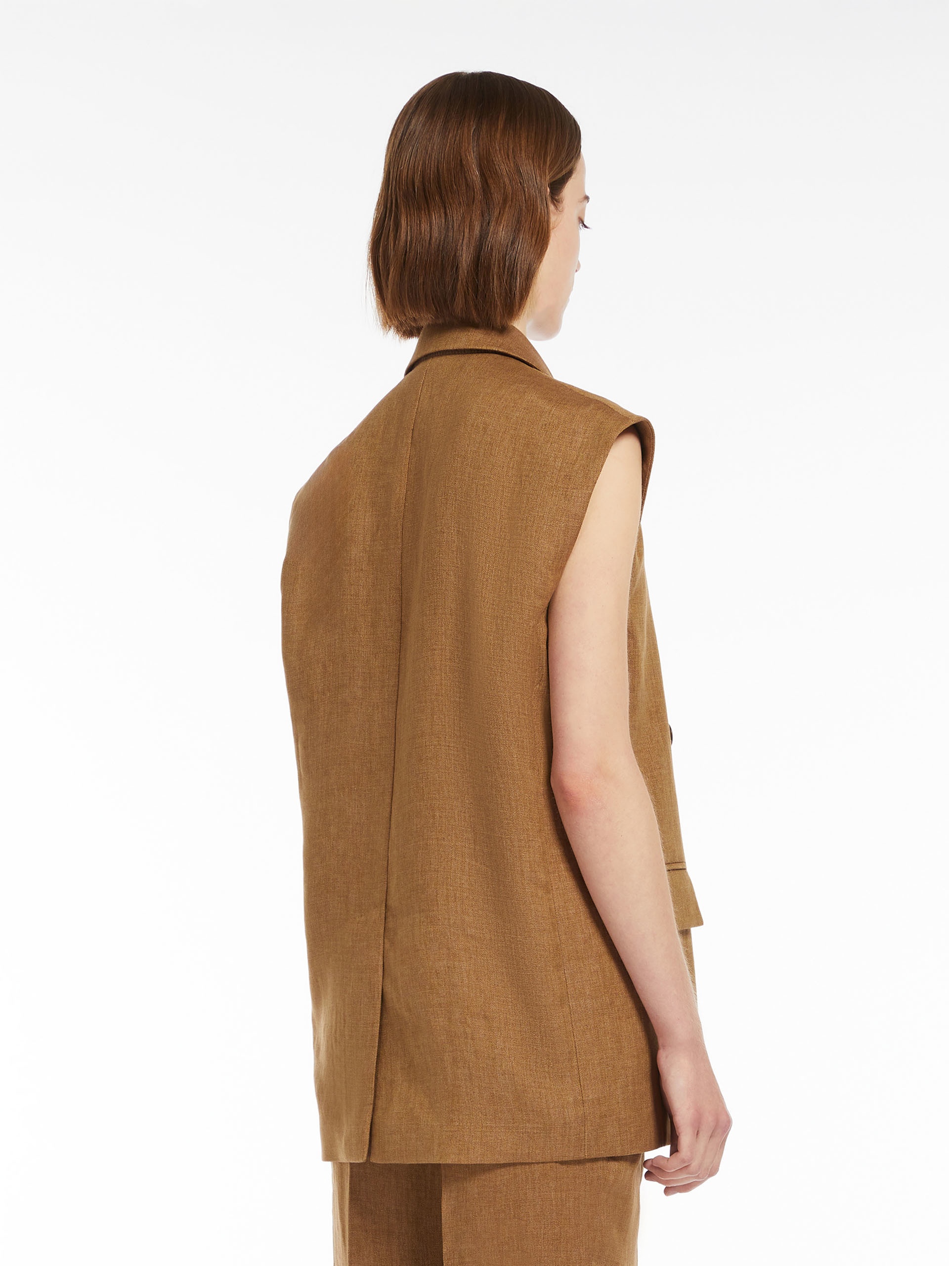 ELICHE Double-breasted linen waistcoat - 4