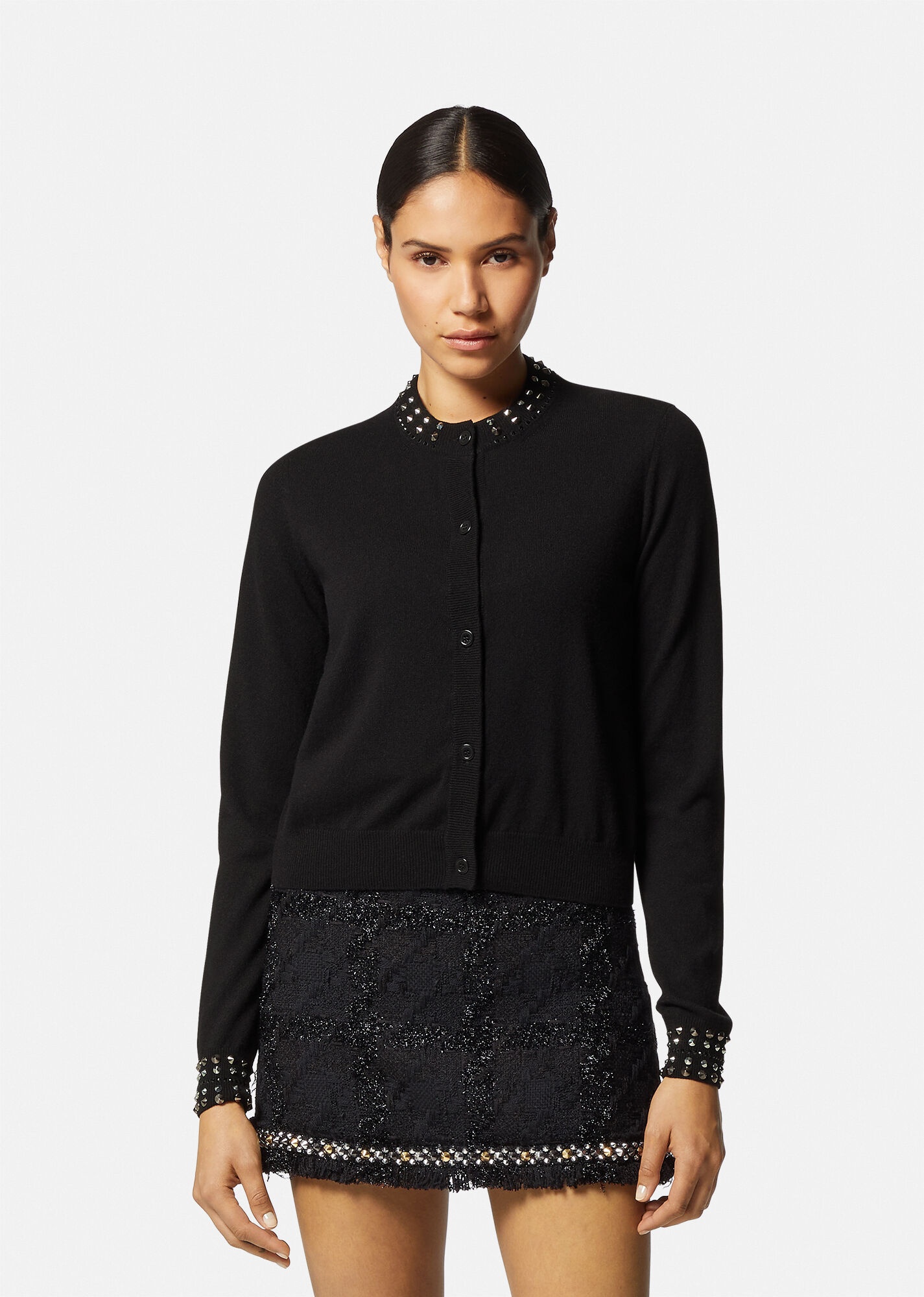 Spiked Knit Cardigan - 3